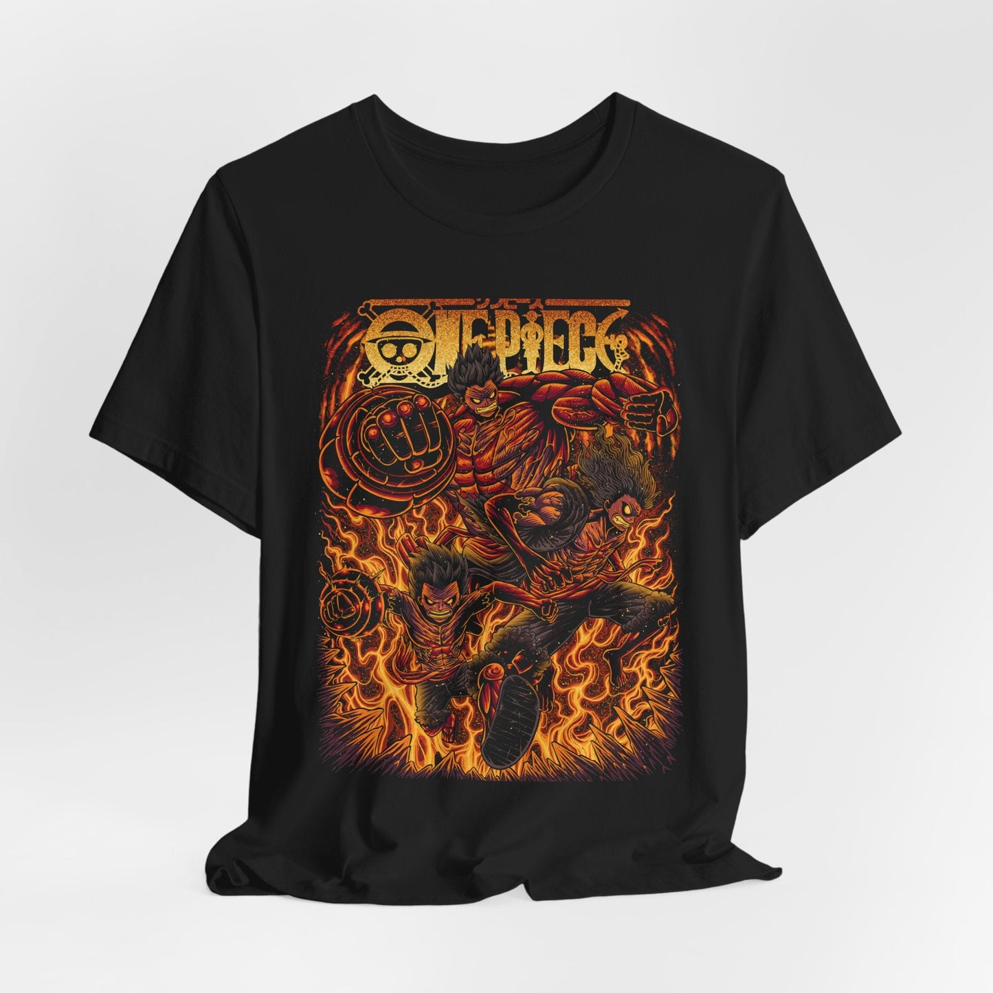 Luffy Gear 4 Evolution Tee – One Piece Boundman, Tankman & Snakeman T-Shirt Printify