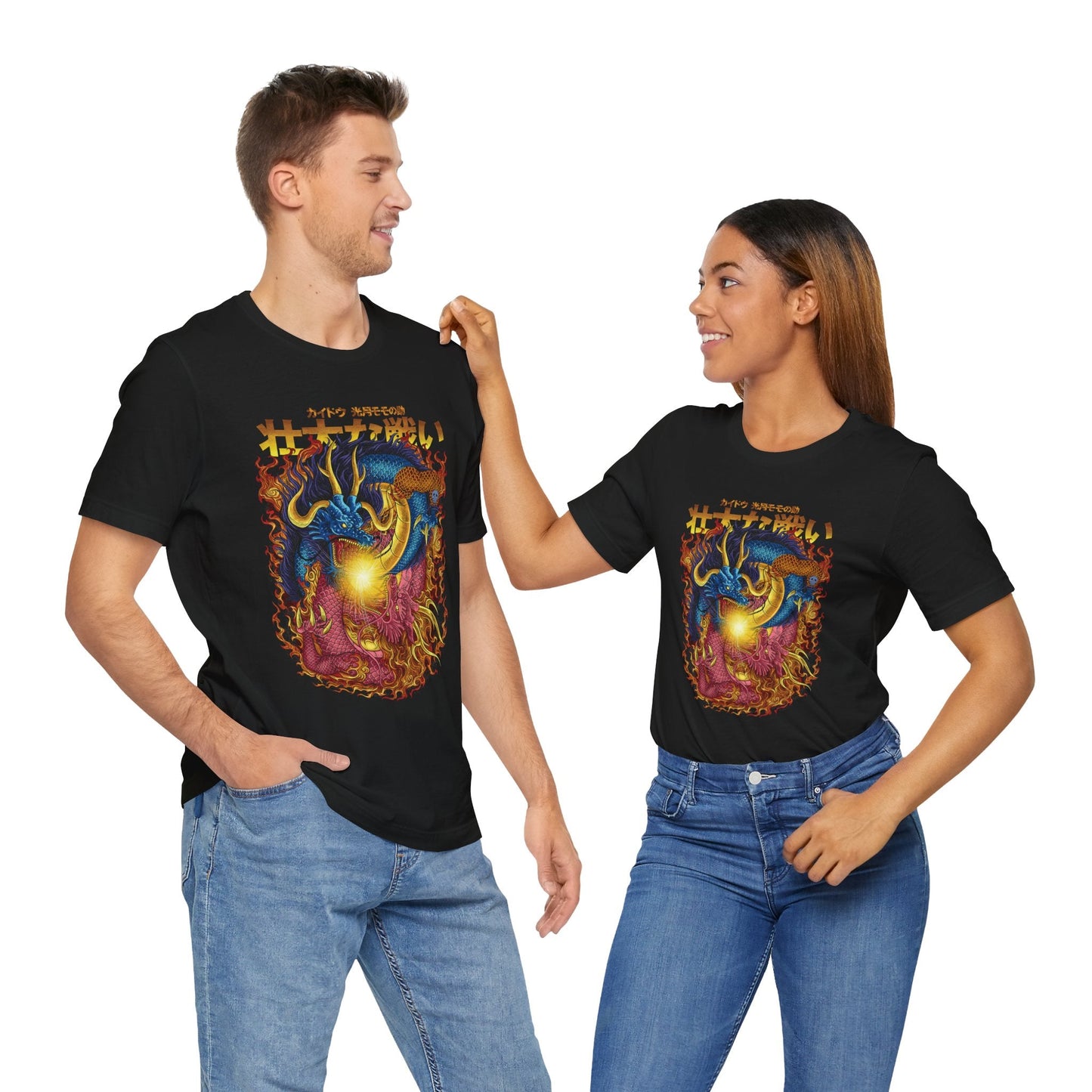 Kaido vs Momonosuke Dragon Clash Tee – One Piece Wano Arc Battle Printify