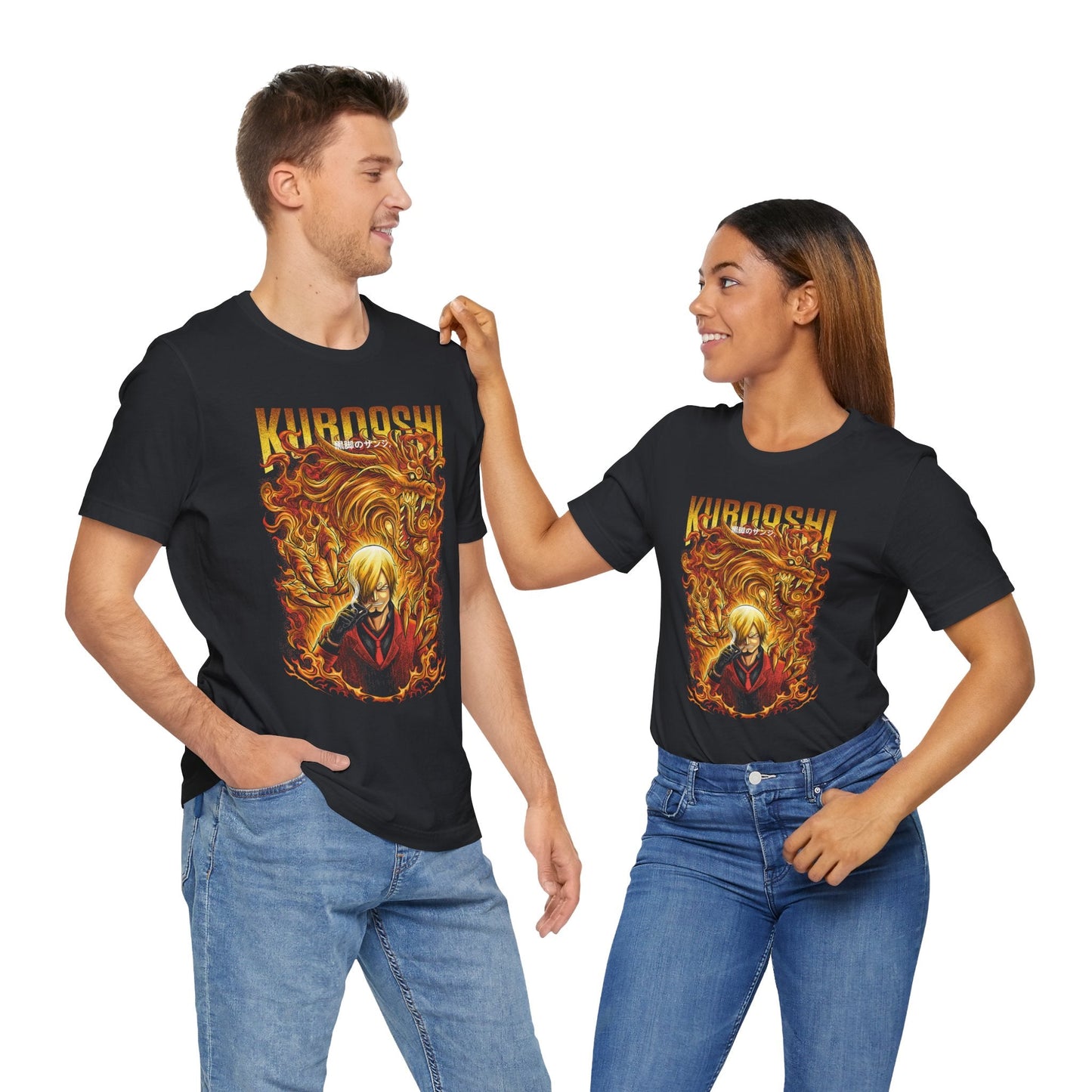 Kuroashi Sanji Black Leg Flame Tee – One Piece Inspired Tee Printify