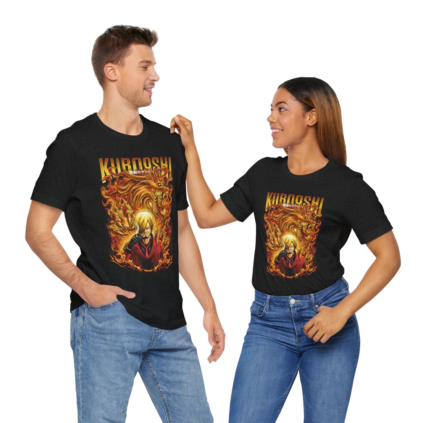 Kuroashi Sanji Black Leg Flame Tee – One Piece Inspired Tee Printify