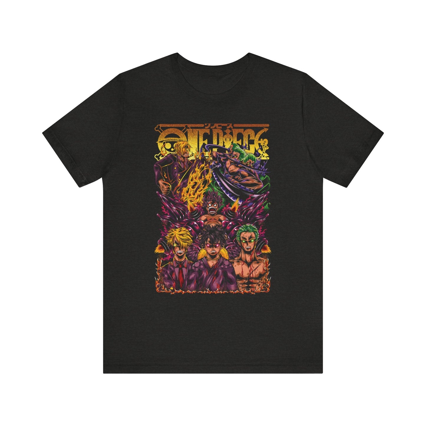 One Piece Trio of Legends Tee – Luffy, Zoro & Sanji Power-Up Printify