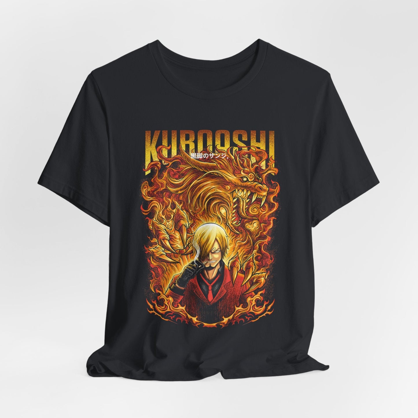 Kuroashi Sanji Black Leg Flame Tee – One Piece Inspired Tee Printify