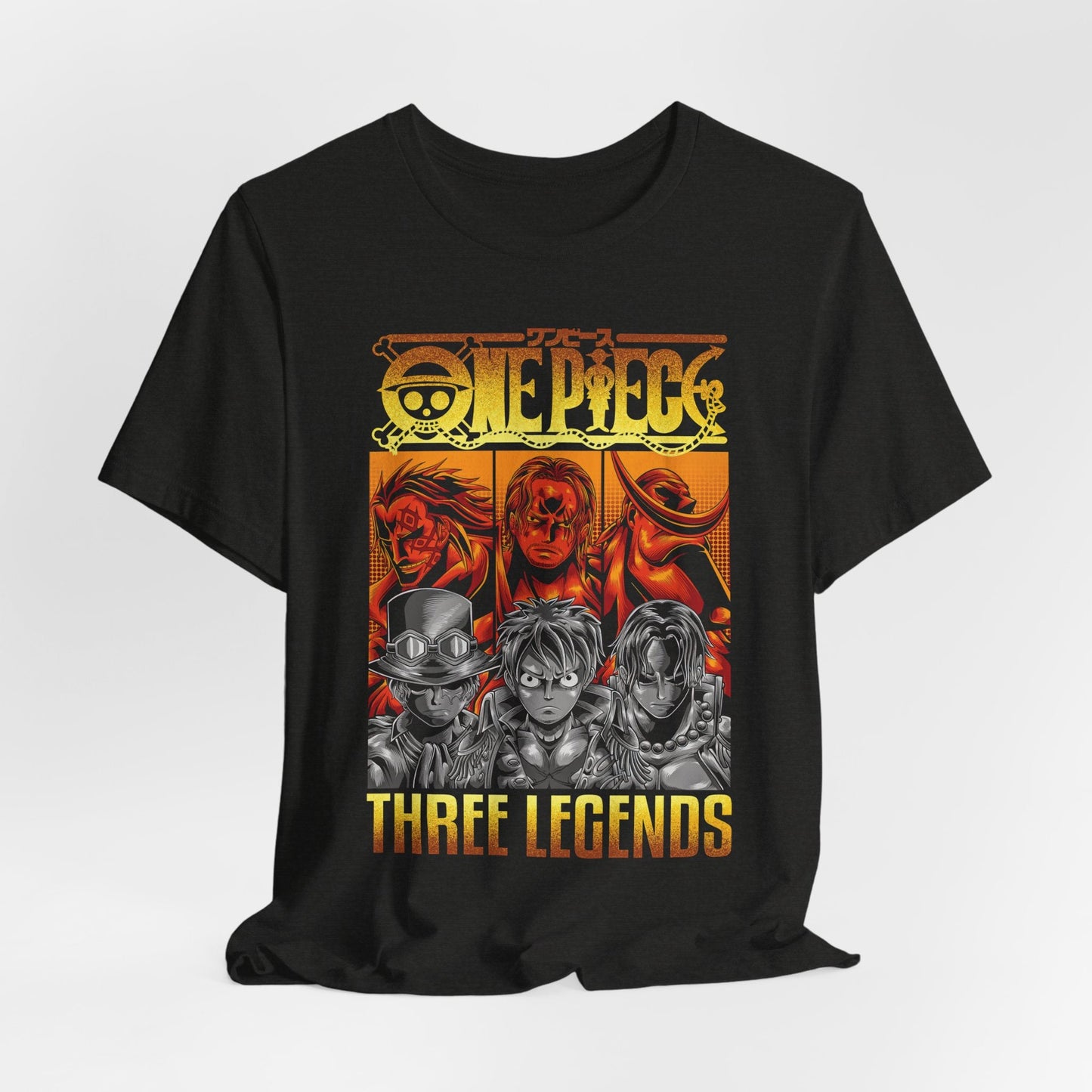 One Piece Three Legends Tee – Luffy, Ace & Sabo Graphic T-Shirt Printify