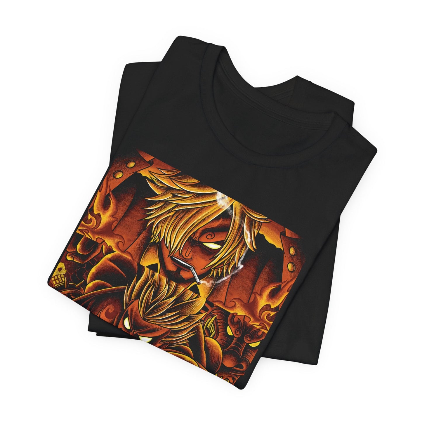 One Piece Fiery Heroes Tee – Straw Hats Graphic T-Shirt Printify