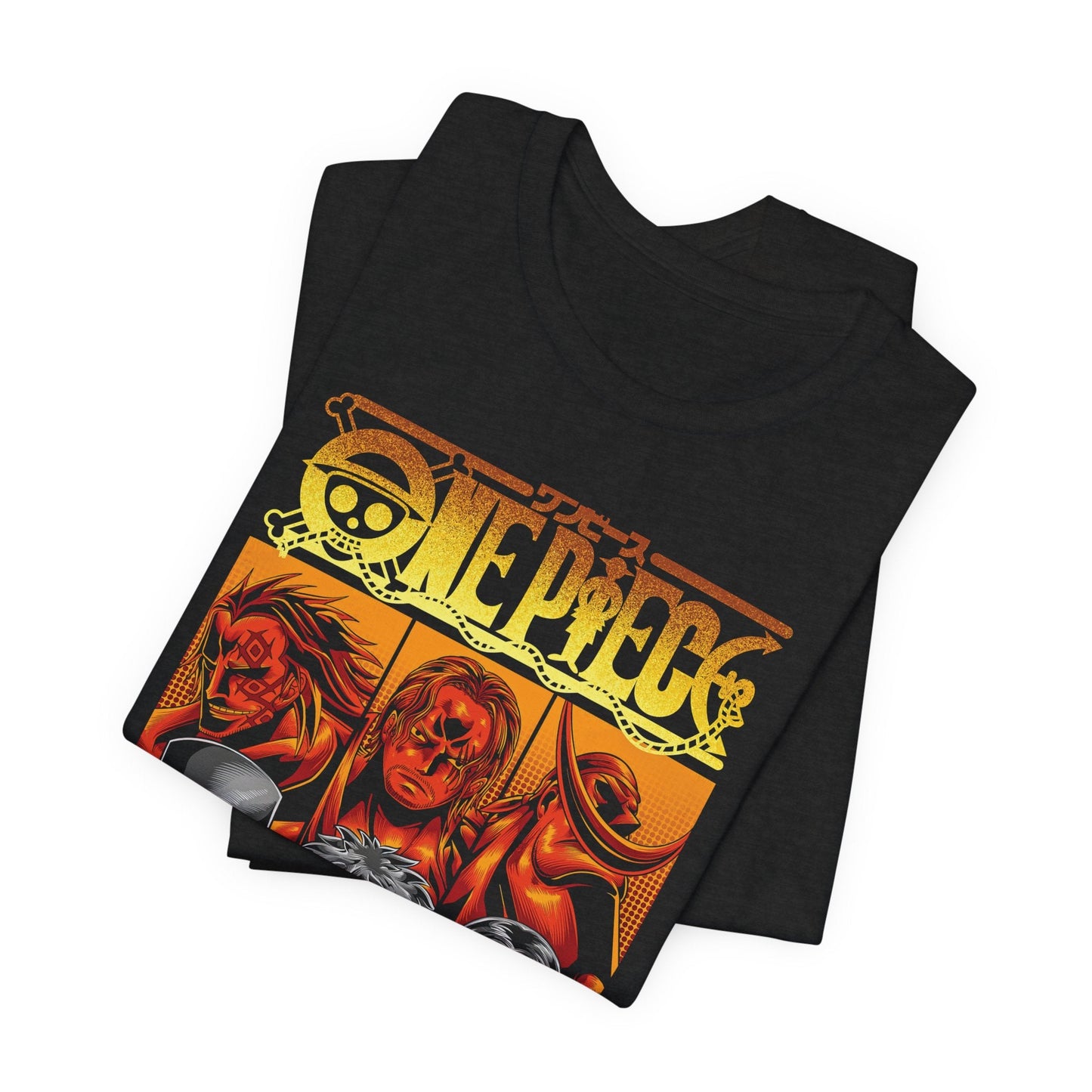 One Piece Three Legends Tee – Luffy, Ace & Sabo Graphic T-Shirt Printify
