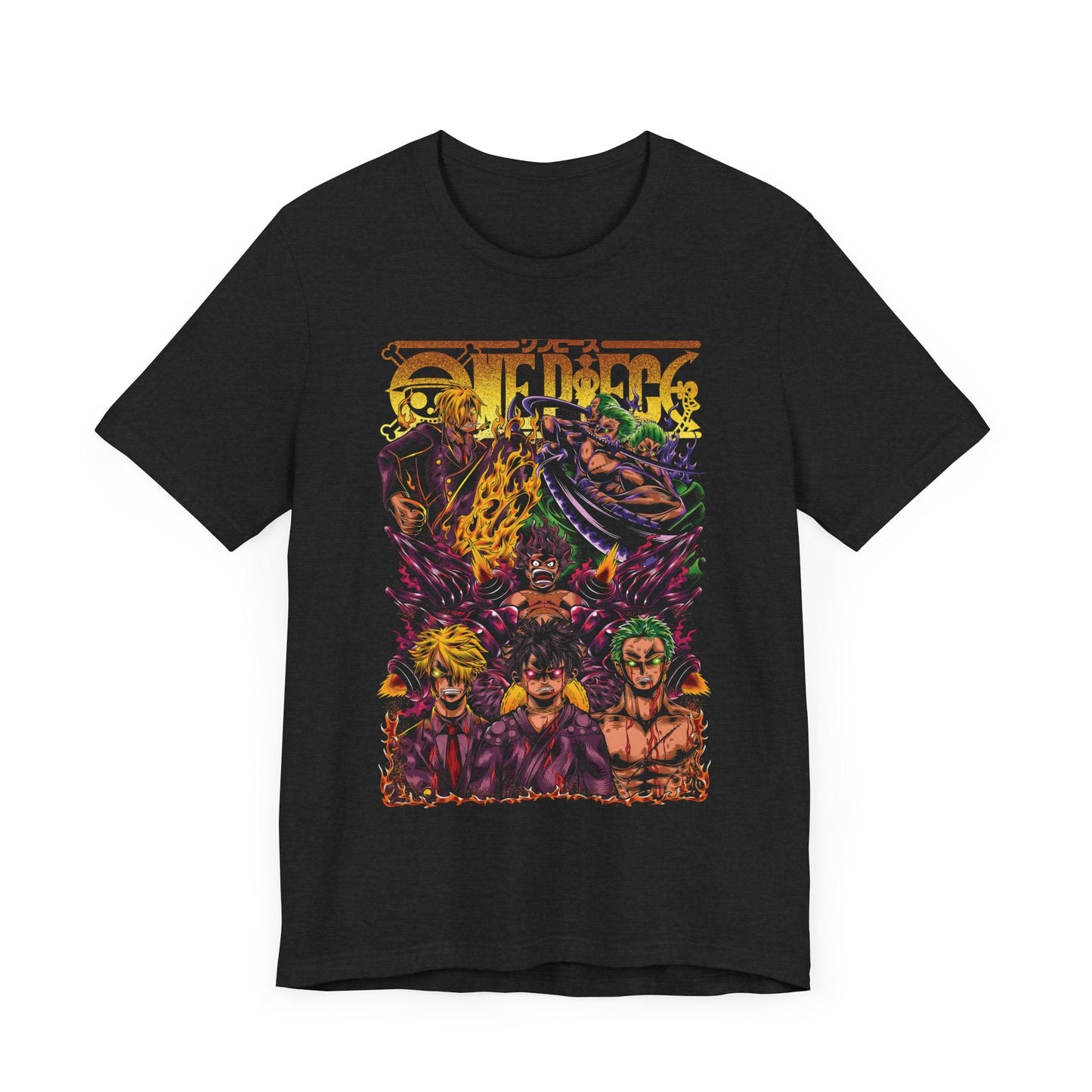 One Piece Trio of Legends Tee – Luffy, Zoro & Sanji Power-Up Printify