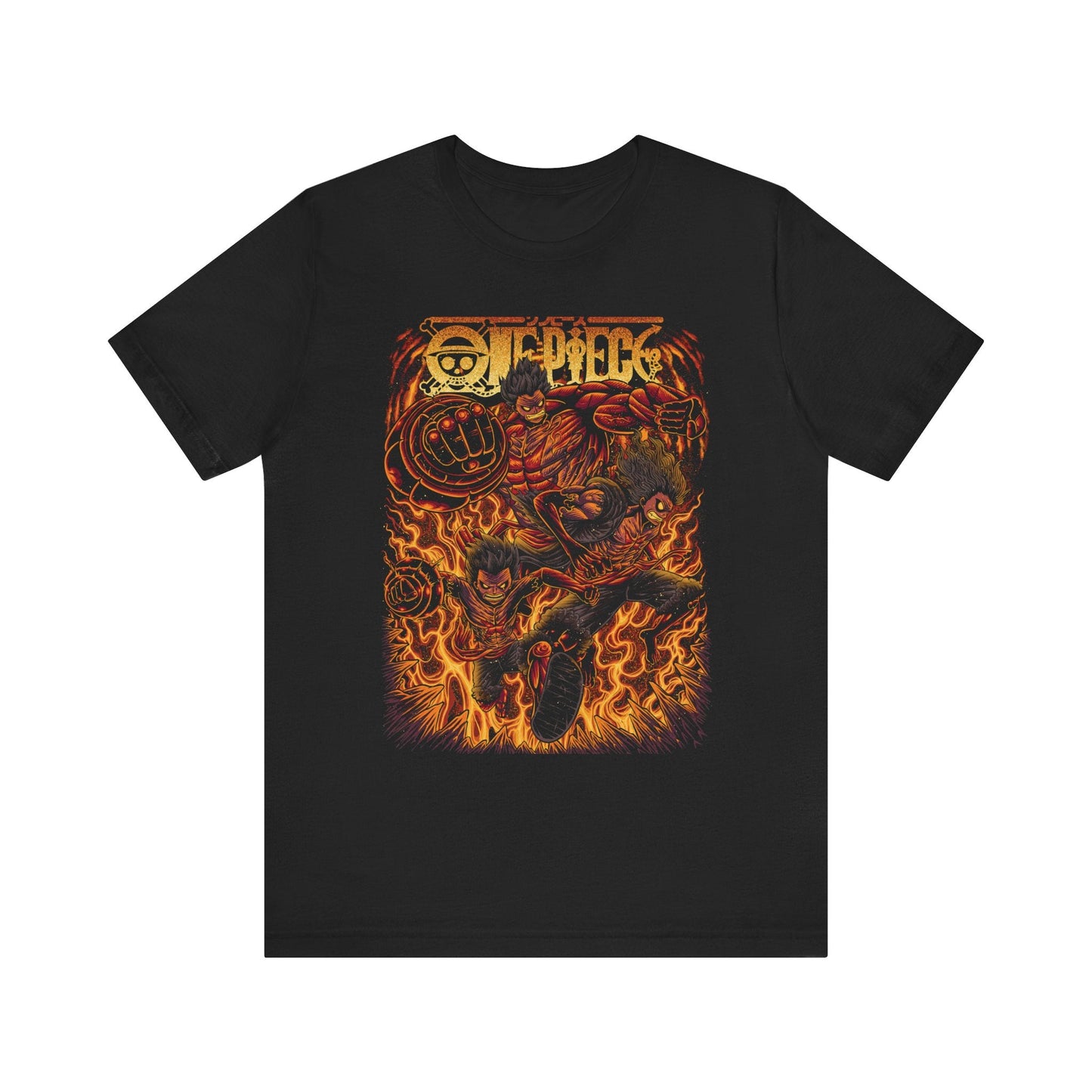 Luffy Gear 4 Evolution Tee – One Piece Boundman, Tankman & Snakeman T-Shirt Printify