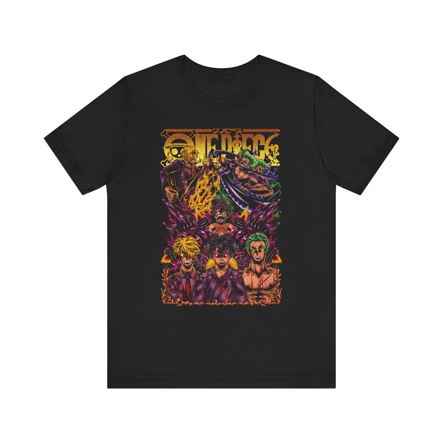 One Piece Trio of Legends Tee – Luffy, Zoro & Sanji Power-Up Printify