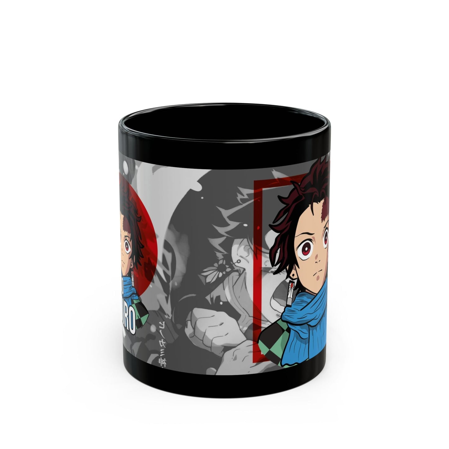 Kamado Tanjiro Black Ceramic Mug - Demon Slayer Inspired Gift Printify