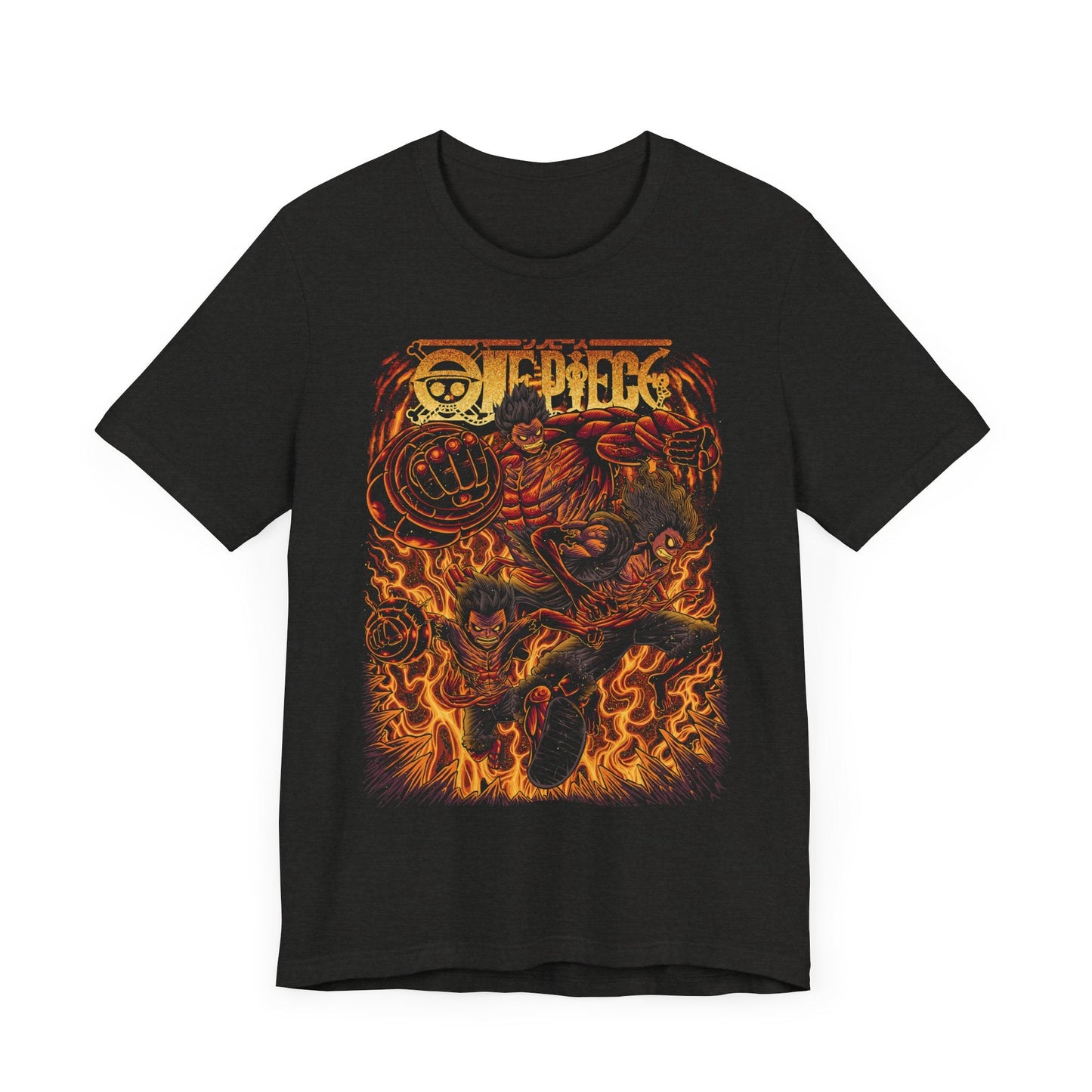 Luffy Gear 4 Evolution Tee – One Piece Boundman, Tankman & Snakeman T-Shirt Printify