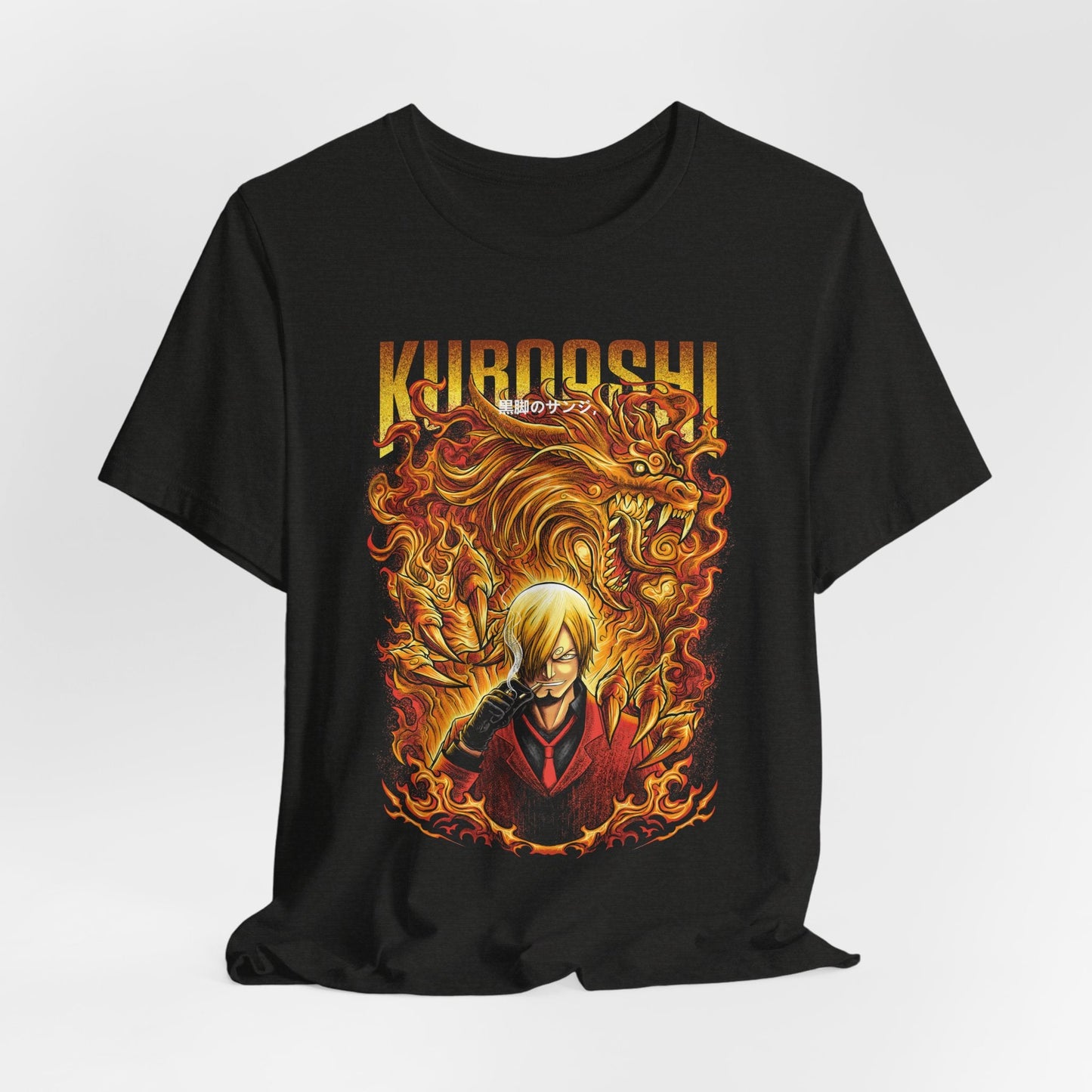 Kuroashi Sanji Black Leg Flame Tee – One Piece Inspired Tee Printify