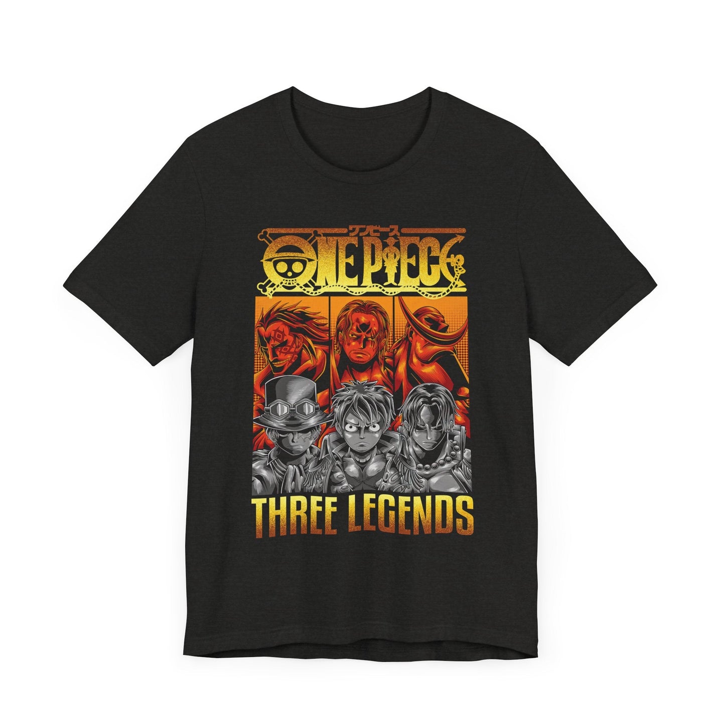 One Piece Three Legends Tee – Luffy, Ace & Sabo Graphic T-Shirt Printify