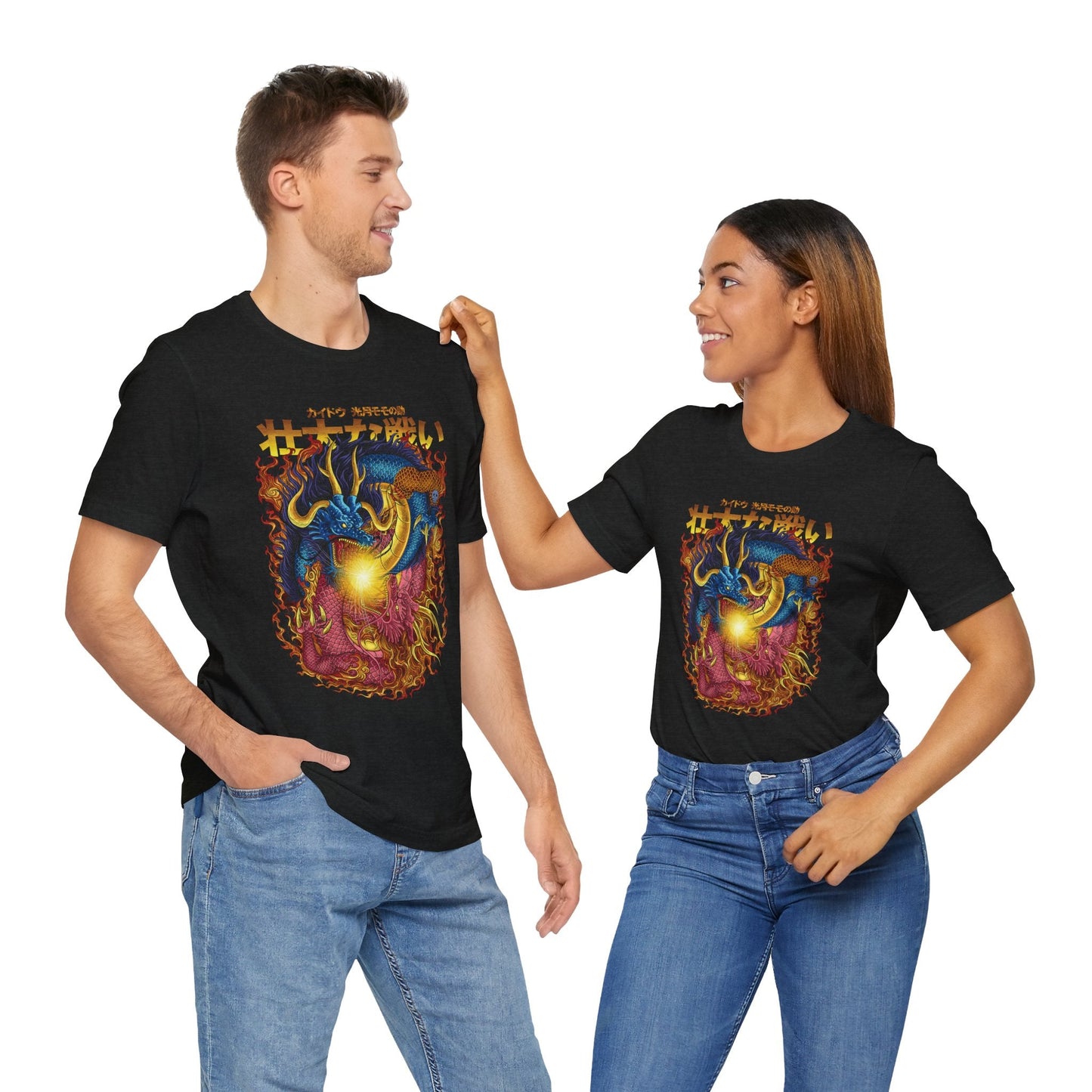 Kaido vs Momonosuke Dragon Clash Tee – One Piece Wano Arc Battle Printify