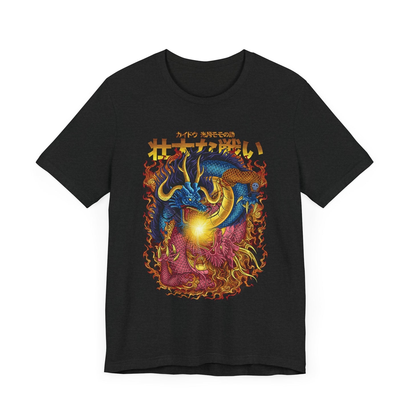 Kaido vs Momonosuke Dragon Clash Tee – One Piece Wano Arc Battle Printify