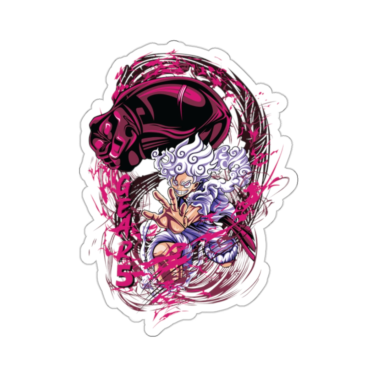 Monkey D. Luffy Gear 4 & Gear 5 One Piece Kiss-Cut Sticker – Ultimate Power Combo