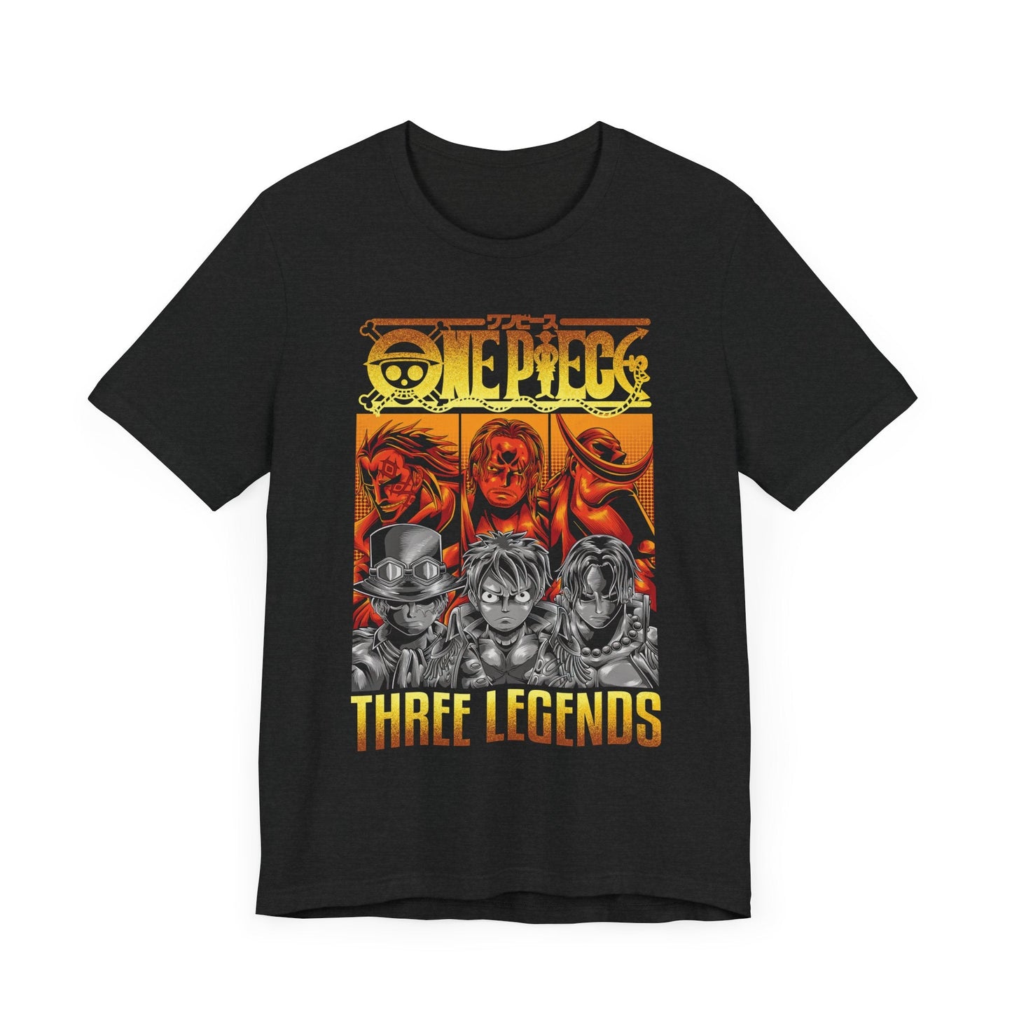 One Piece Three Legends Tee – Luffy, Ace & Sabo Graphic T-Shirt Printify