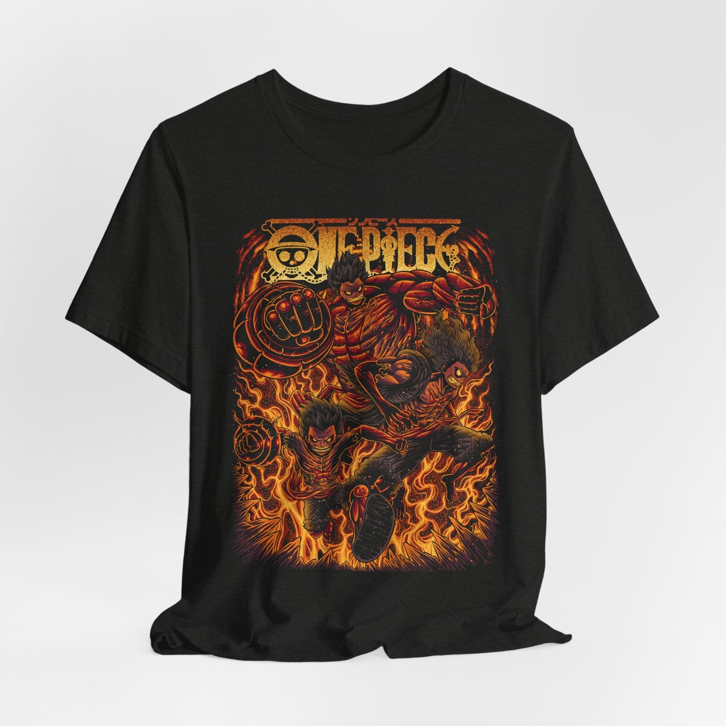 Luffy Gear 4 Evolution Tee – One Piece Boundman, Tankman & Snakeman T-Shirt Printify