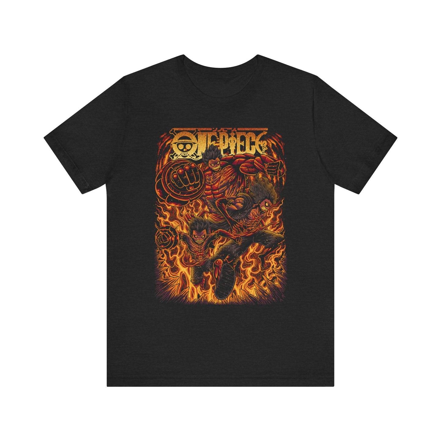 Luffy Gear 4 Evolution Tee – One Piece Boundman, Tankman & Snakeman T-Shirt Printify