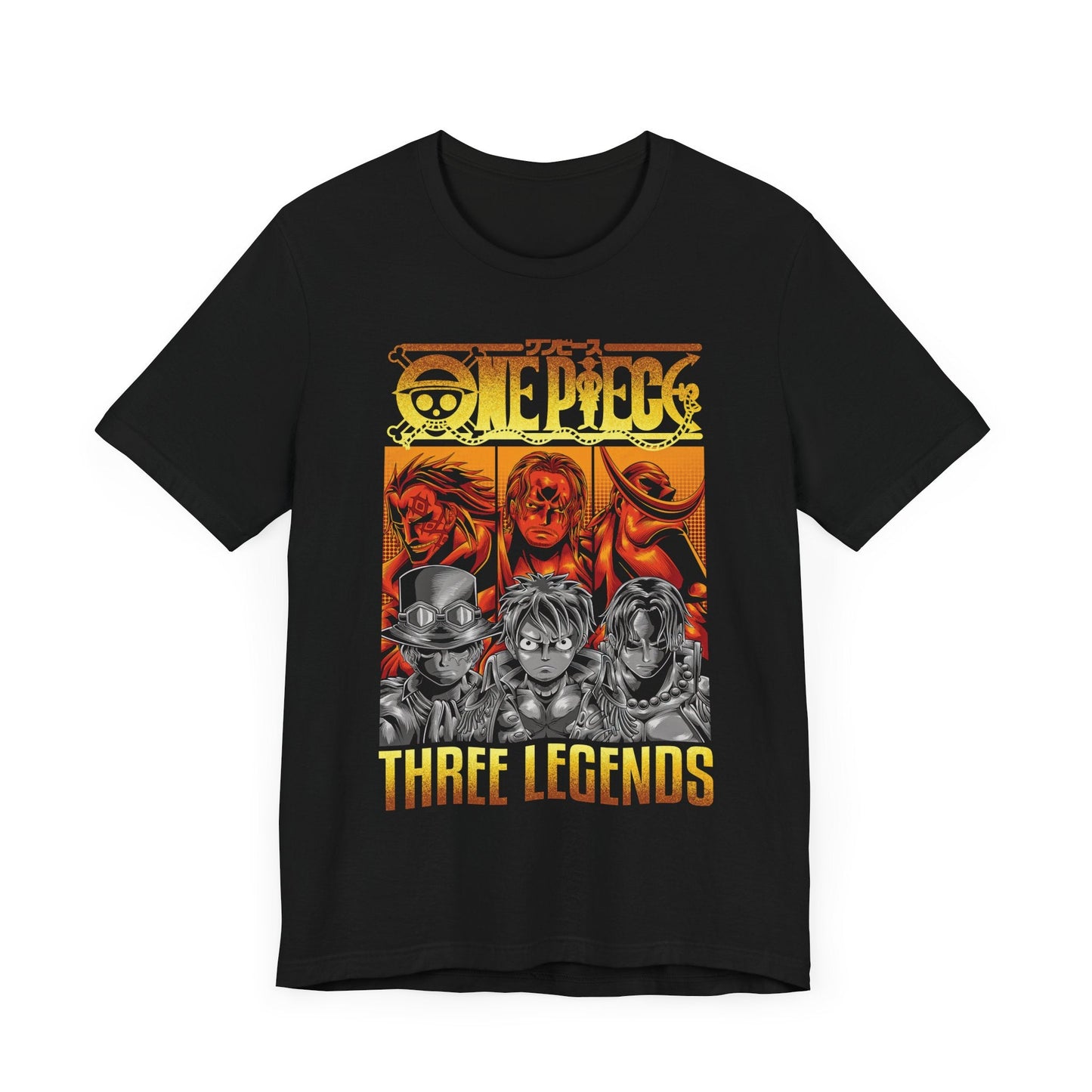 One Piece Three Legends Tee – Luffy, Ace & Sabo Graphic T-Shirt Printify