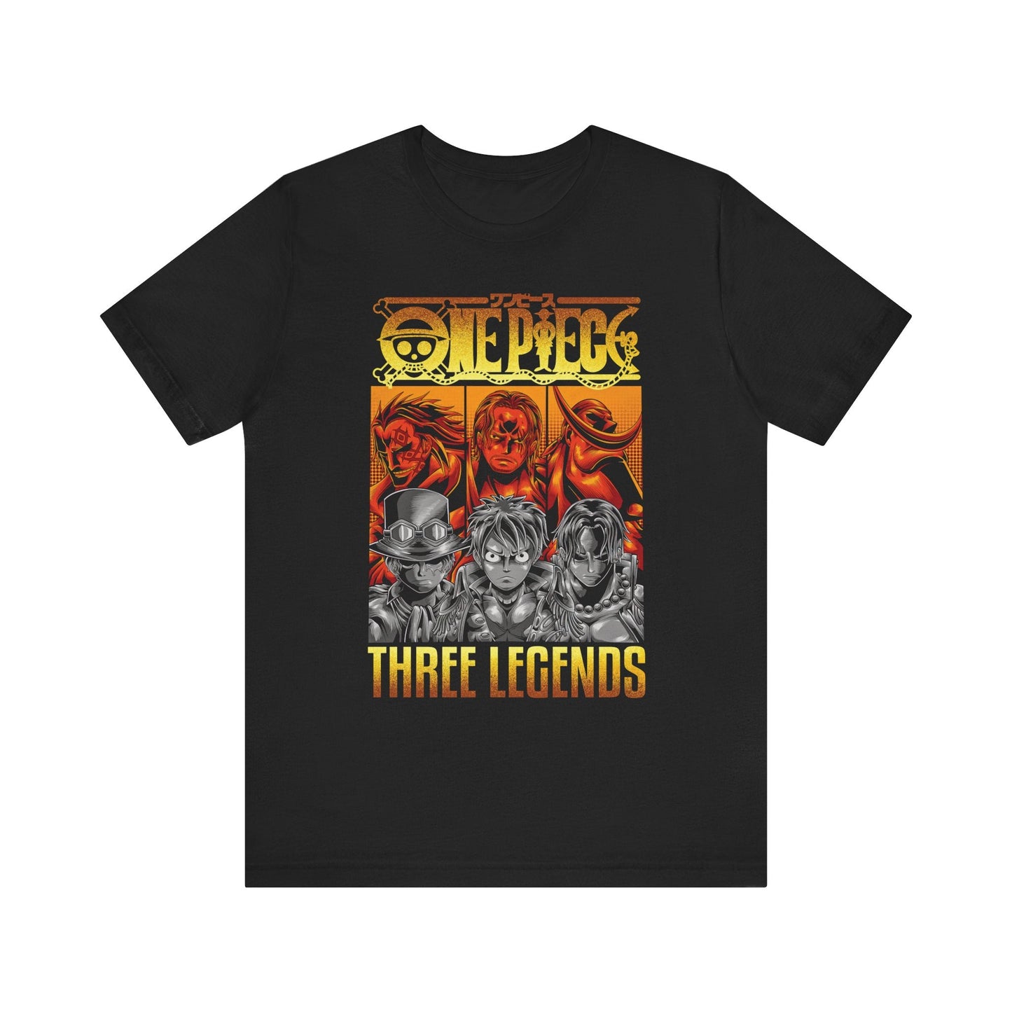 One Piece Three Legends Tee – Luffy, Ace & Sabo Graphic T-Shirt Printify