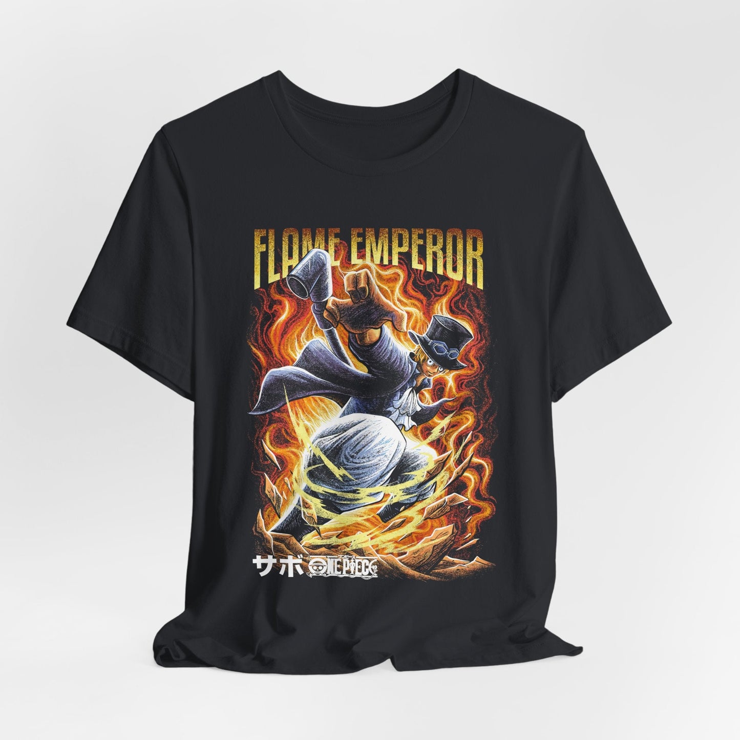 Flame Emperor Sabo Tee – One Piece Revolutionary Commander T-Shirt Printify