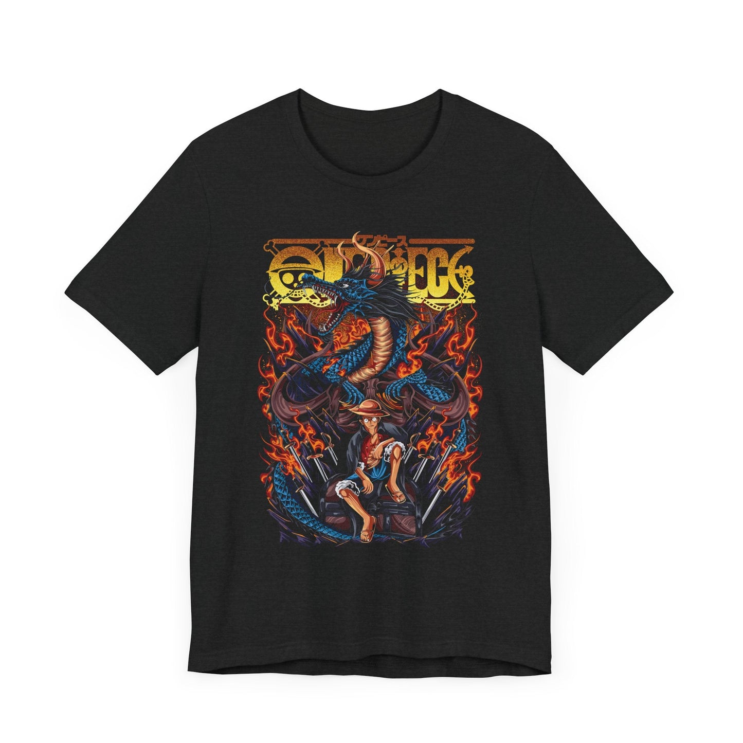 Monkey D. Luffy Flame Dragon Tee – One Piece Inspired Graphic T-Shirt Printify
