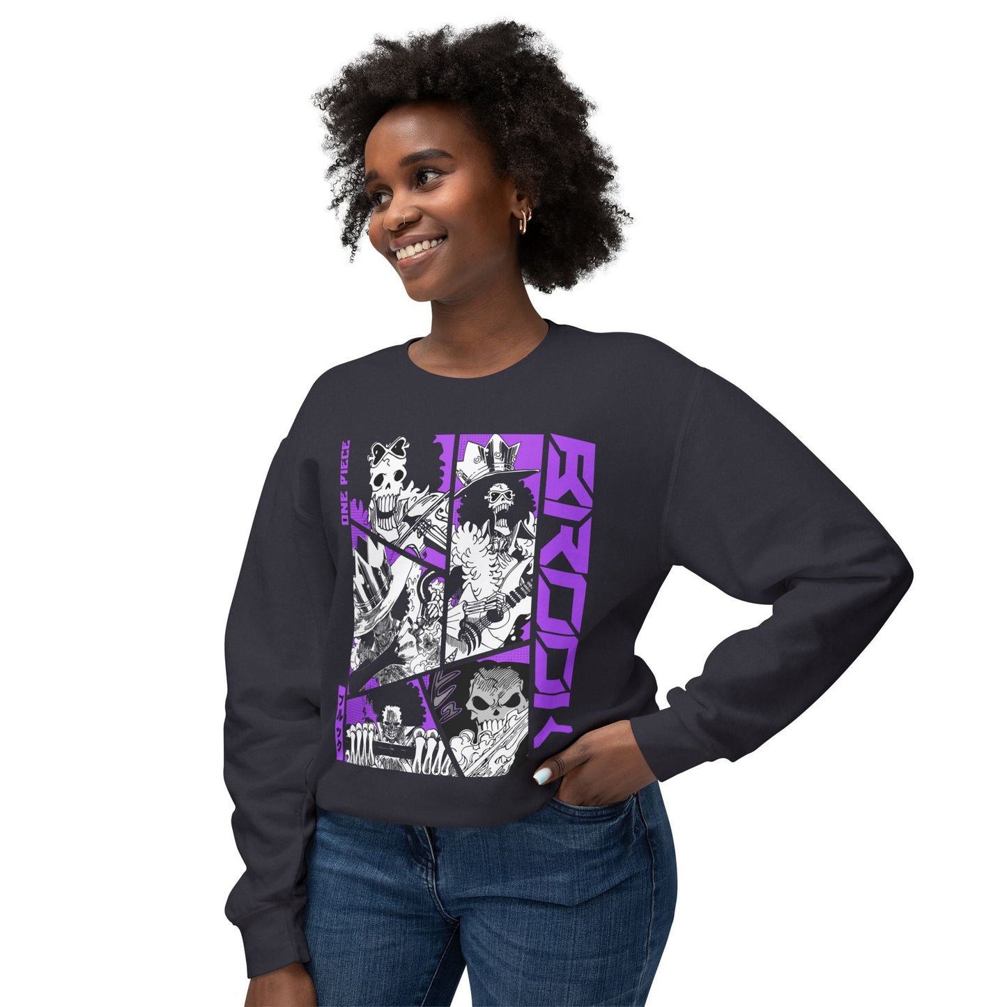Brook Crewneck Sweatshirt - One Piece’s Soul King Style - AnimeKraf.com