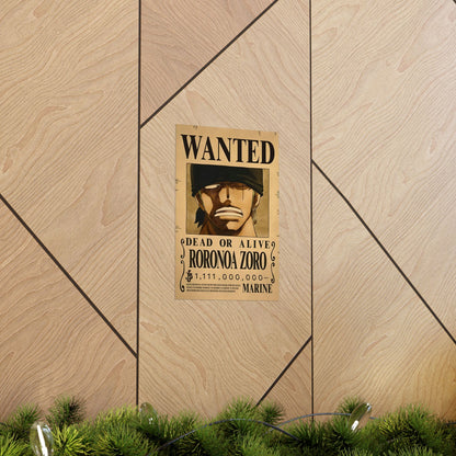 One Piece Roronoa Zoro Wanted Poster - Premium Matte Art Print