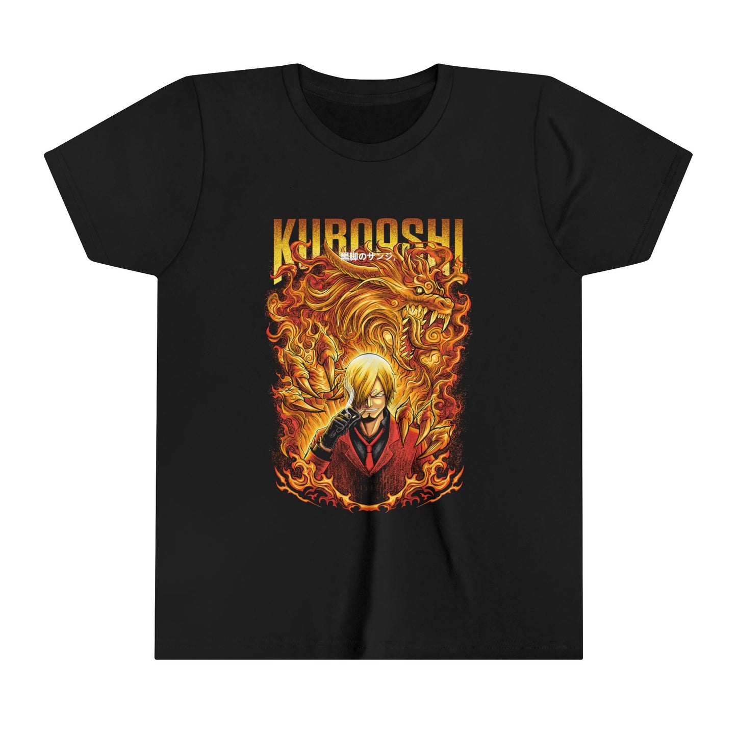 Sanji "Kurooshi" Kids Tee – One Piece Fire Dragon Design