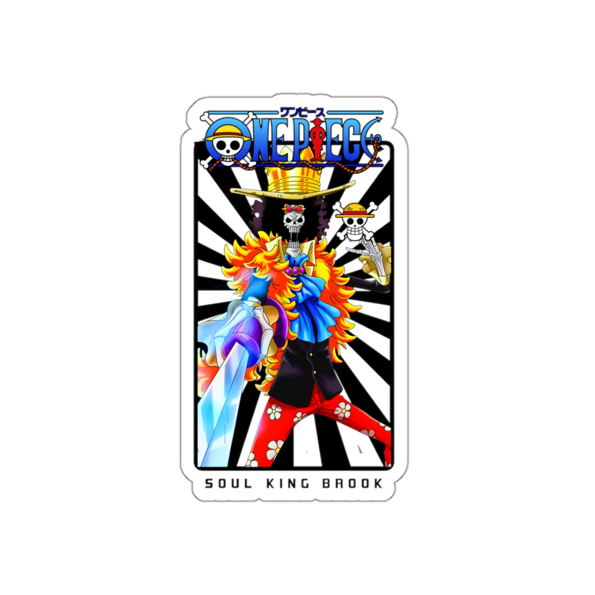 Soul King Brook Kiss-Cut Sticker – The Music Icon of One Piece