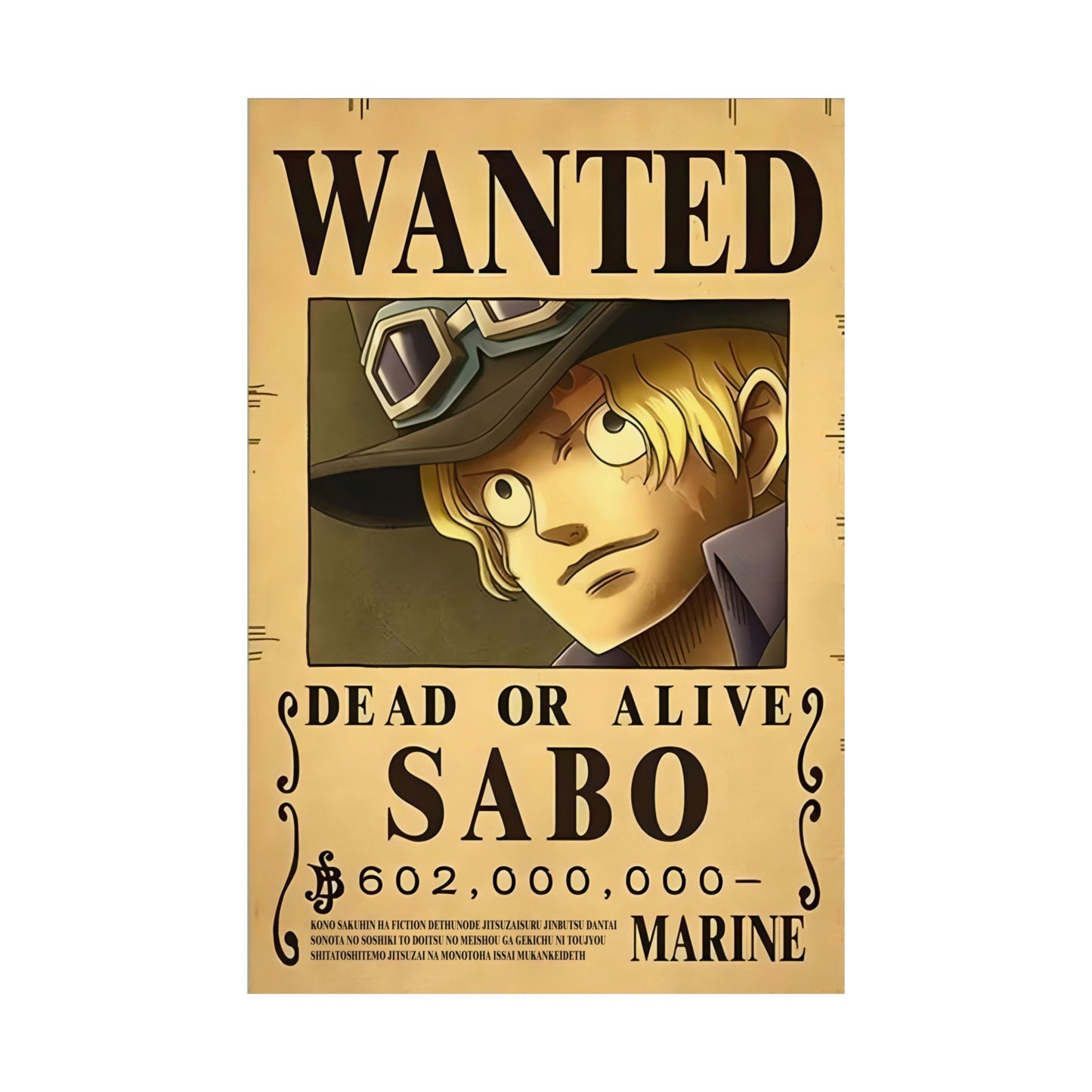 One Piece Sabo Wanted Poster - Premium Matte Art Print