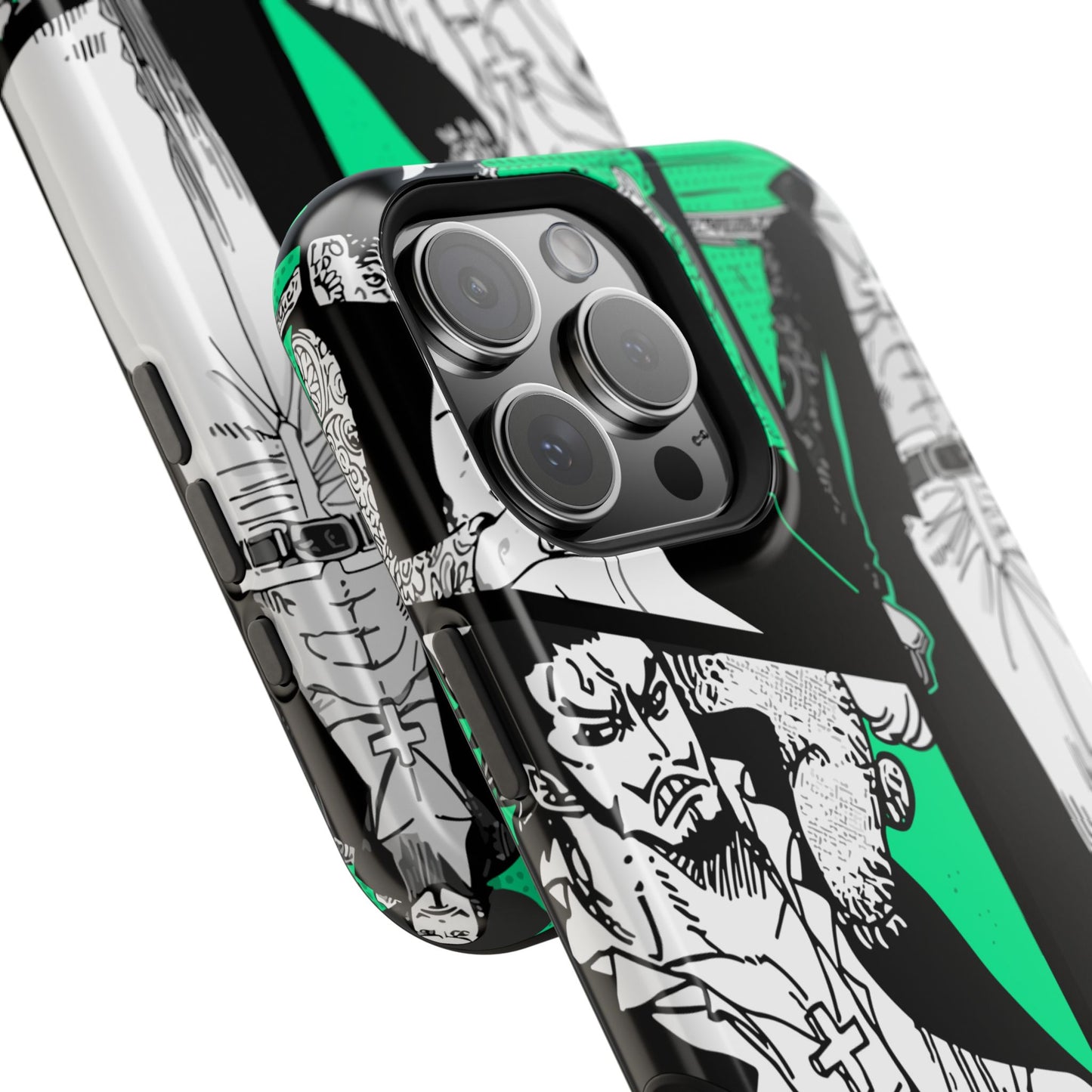 Dracule Mihawk Green Manga Tough Magnetic iPhone Case – Master Swordsman Design