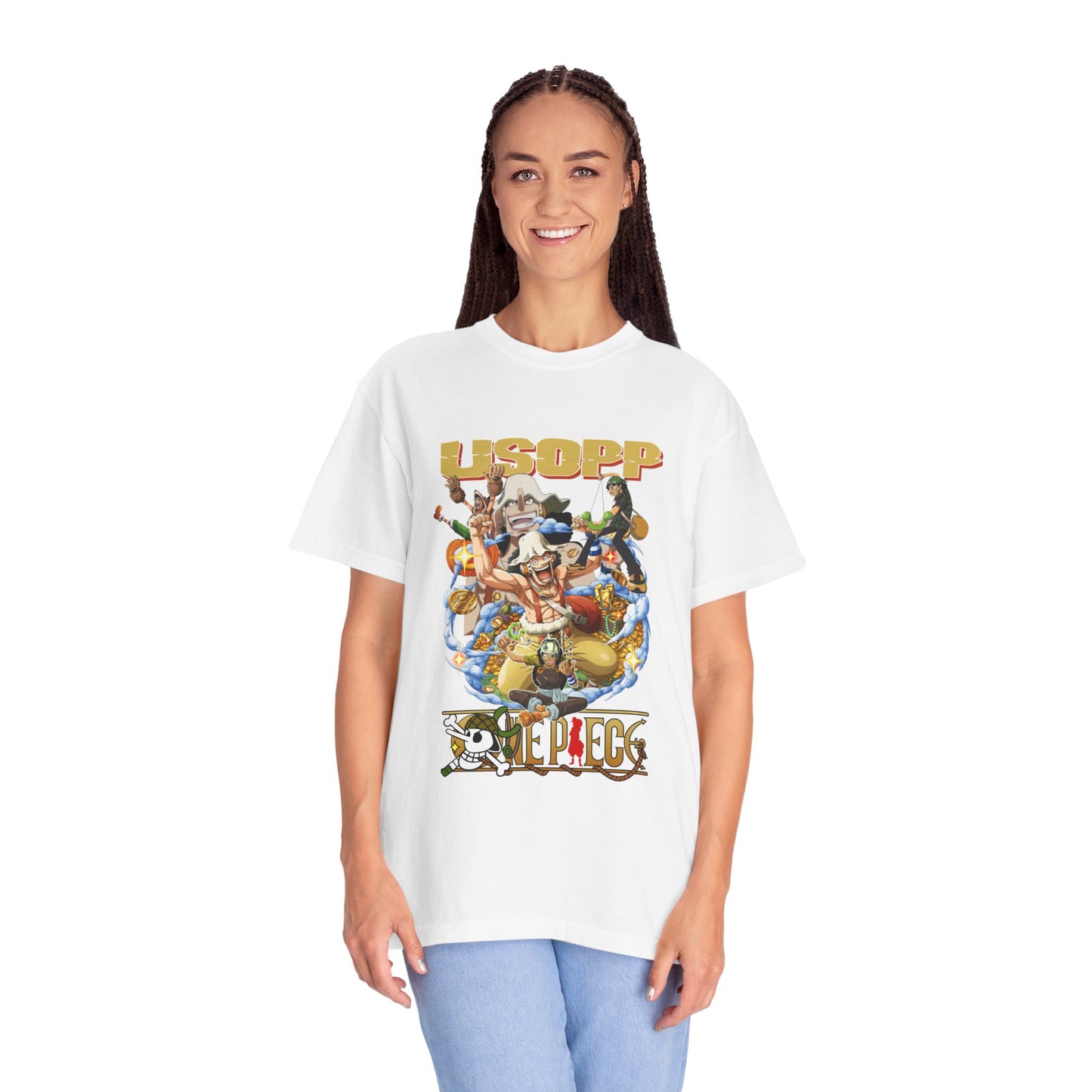 Garment-Dyed Usopp T-Shirt – One Piece The Sniper’s Spirit