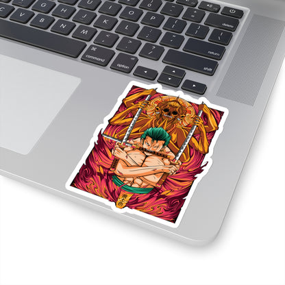 Roronoa Zoro Asura One Piece Kiss-Cut Sticker – Unleashing Three-Sword Style Fury