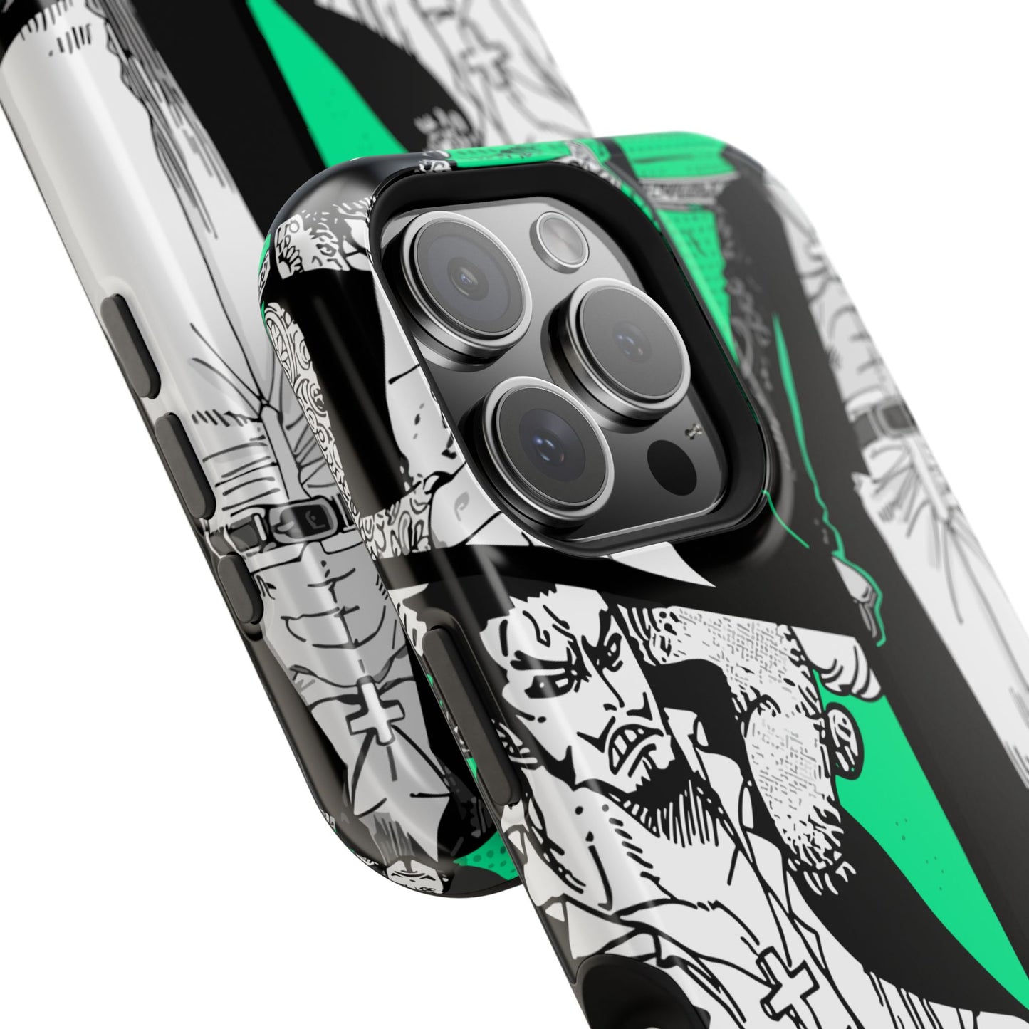 Dracule Mihawk Green Manga Tough Magnetic iPhone Case – Master Swordsman Design