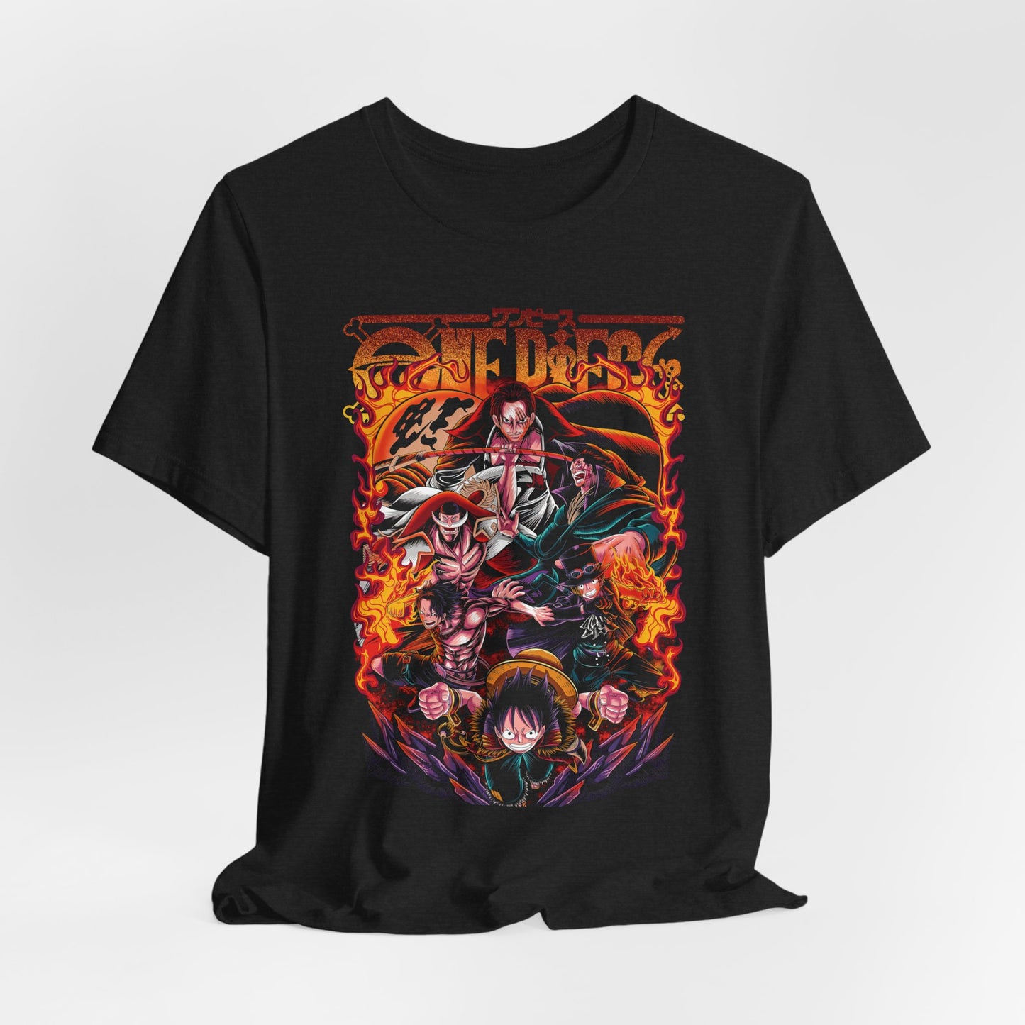 One Piece Legends Flame Tee – Luffy, Ace, Dragon, Shanks, Sabo & Whitebeard T-Shirt