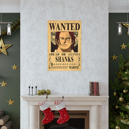 One Piece Shanks Wanted Poster - Premium Matte Art Print