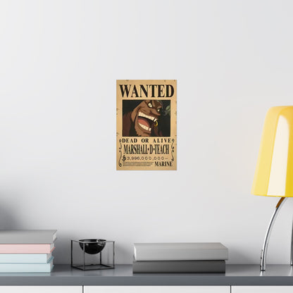 One Piece Marshall D. Teach Wanted Poster - Premium Matte Art Print