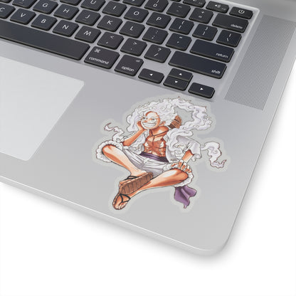 Monkey D. Luffy Gear 5 Mode Kiss-Cut Sticker – Iconic Sitting Pose