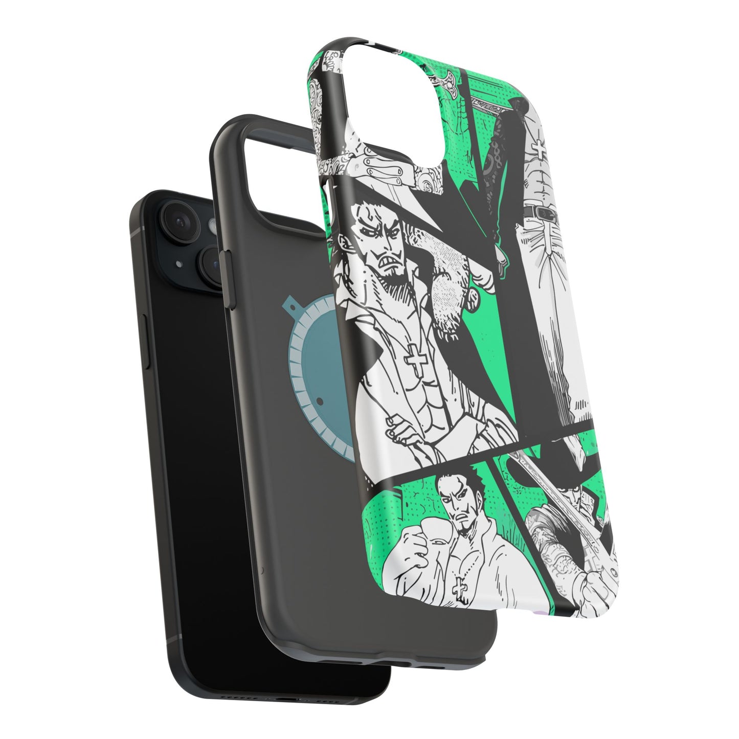 Dracule Mihawk Green Manga Tough Magnetic iPhone Case – Master Swordsman Design