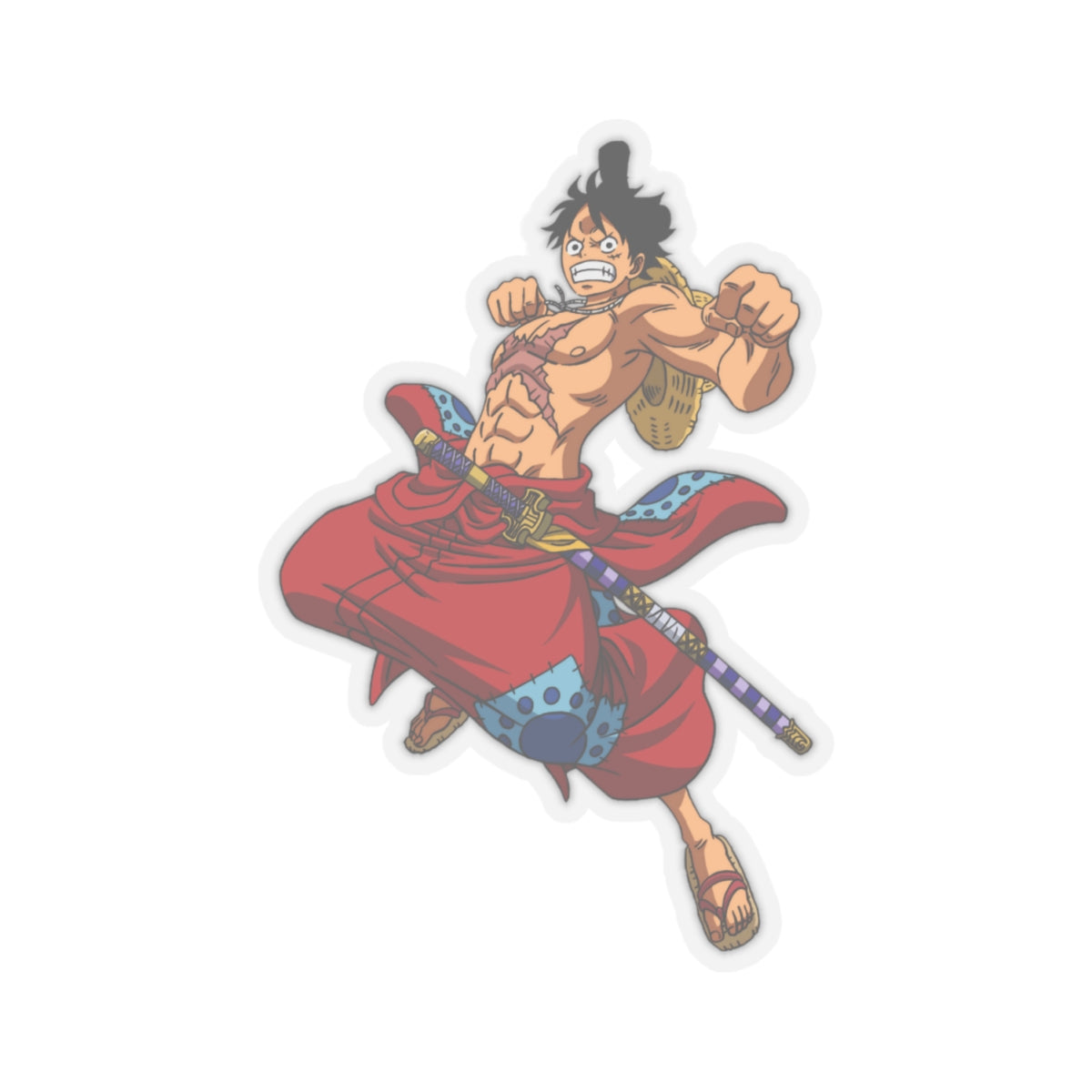 Monkey D. Luffy Wano Style Kiss-Cut Sticker – Samurai Determination