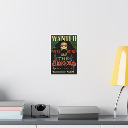 One Piece Brook (The Musician) Wanted Poster - Premium Matte Art Print