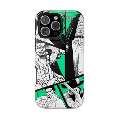 Dracule Mihawk Green Manga Tough Magnetic iPhone Case – Master Swordsman Design