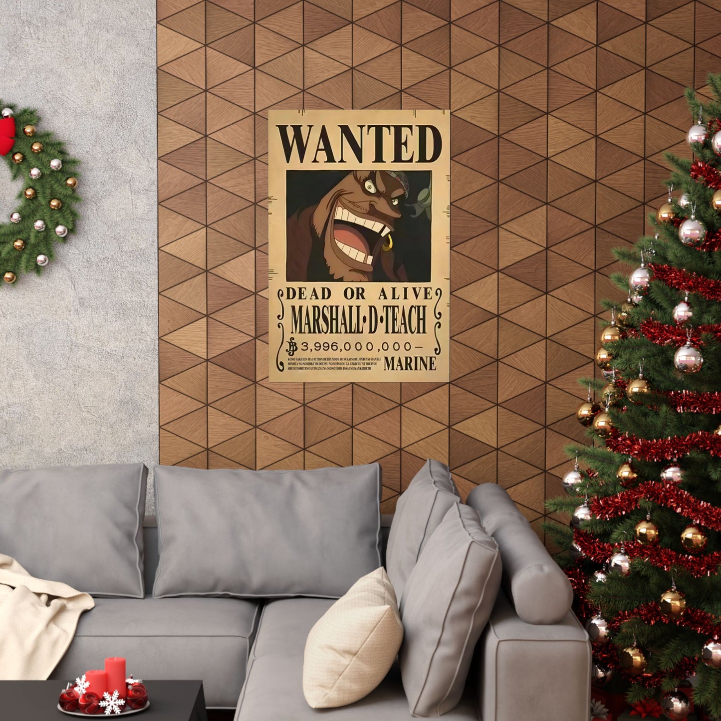 One Piece Marshall D. Teach Wanted Poster - Premium Matte Art Print