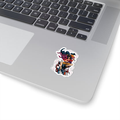 Luffy with Supreme Flame and Mace Kiss-Cut Sticker