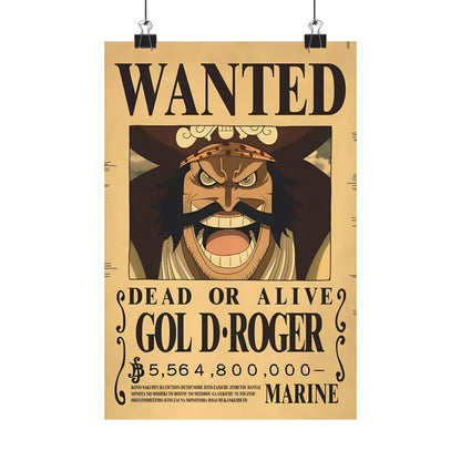 One Piece Gol D. Roger Wanted Poster - Premium Matte Art Print