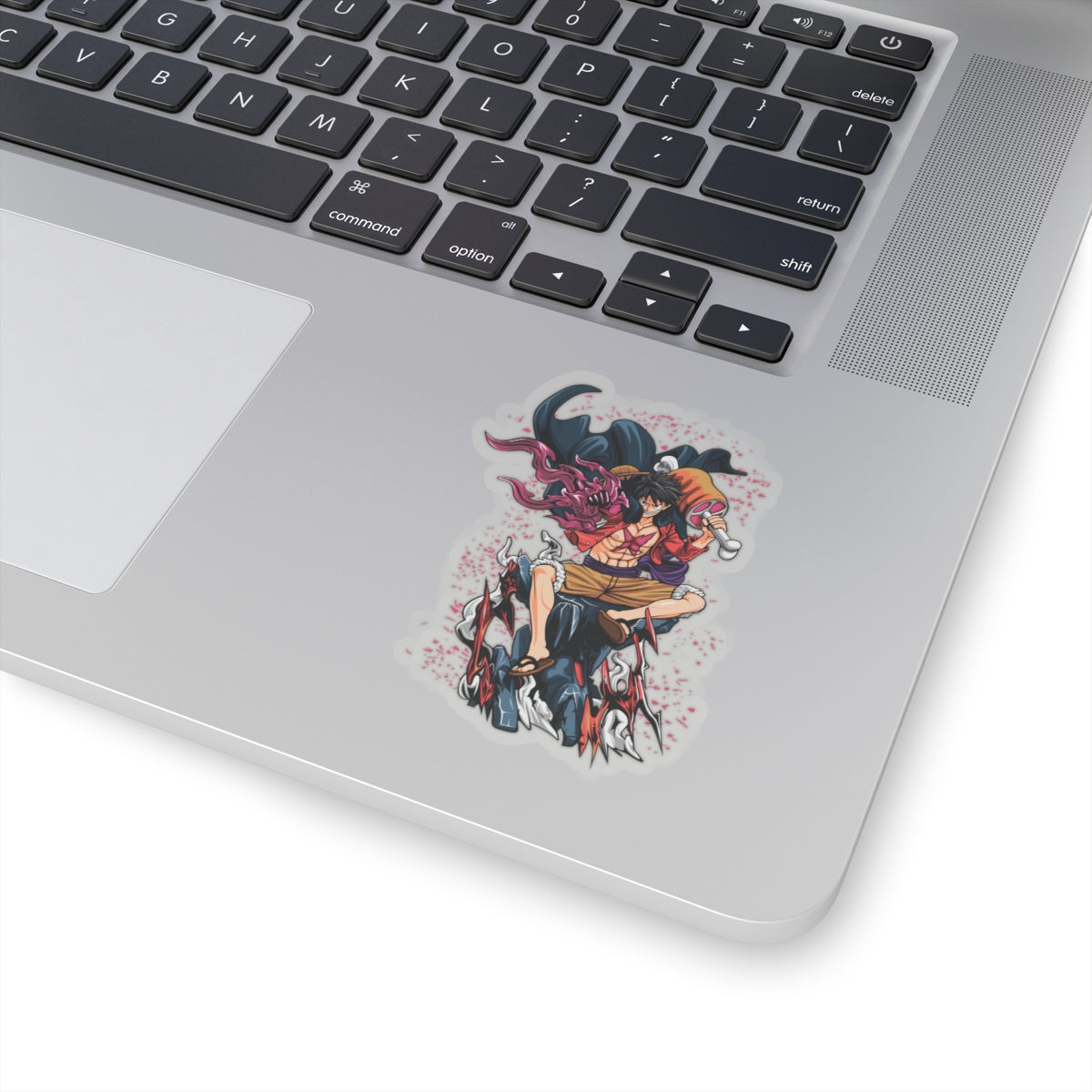 Luffy with Supreme Flame and Mace Kiss-Cut Sticker