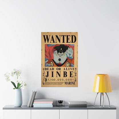 One Piece Jinbe Wanted Poster - Premium Matte Art Print