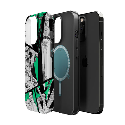 Dracule Mihawk Green Manga Tough Magnetic iPhone Case – Master Swordsman Design