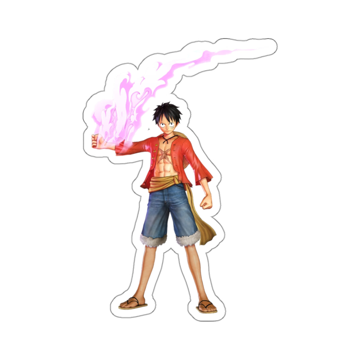 Luffy Fire Fist Inspired Kiss-Cut Sticker – Ignite Your Collection